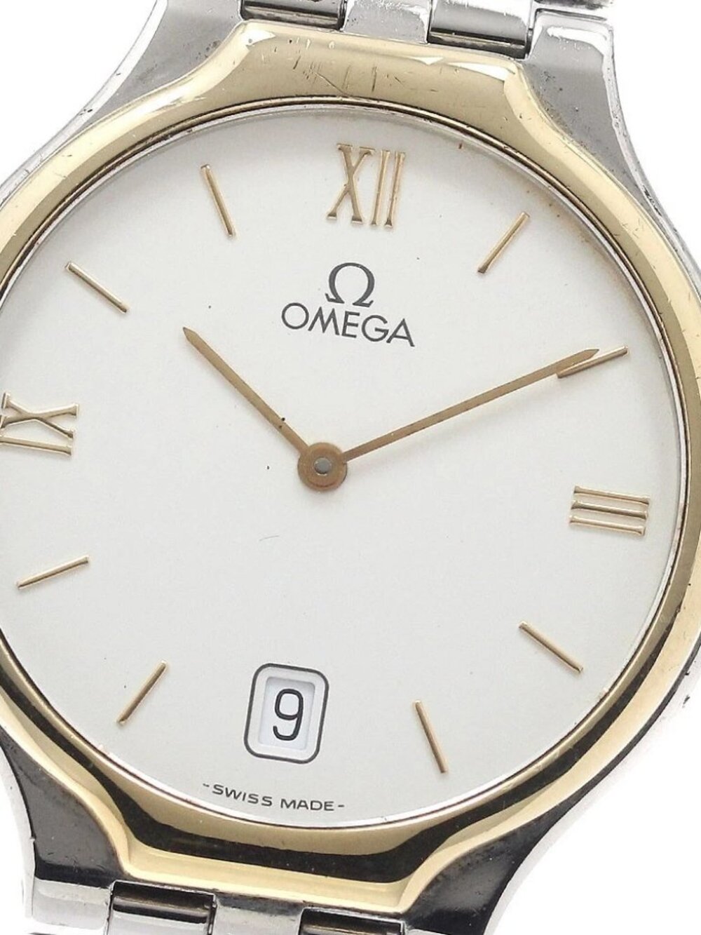 OMEGA De Ville YG bezel white Dial Quartz Men's Watch